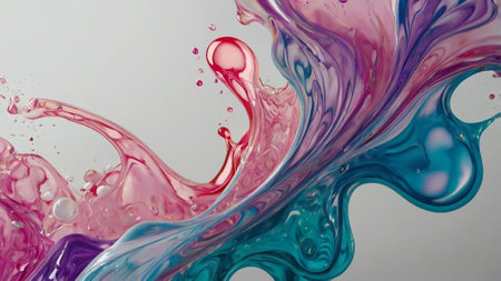 Colorful paint splashing on a white background. 3d rendering