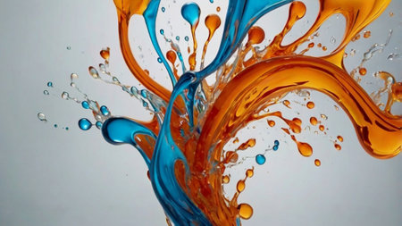 Colorful paint splashes on a white background. Abstract background.