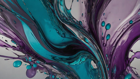 abstract background with blue and purple paint splashes. 3d rendering