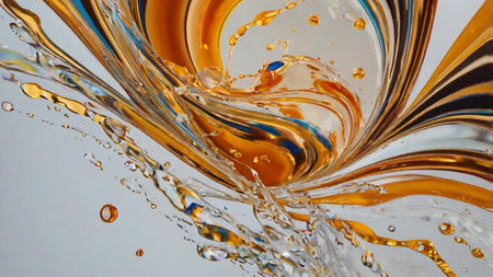 Colorful abstract background of oil drops in water. Splash effect.の写真素材