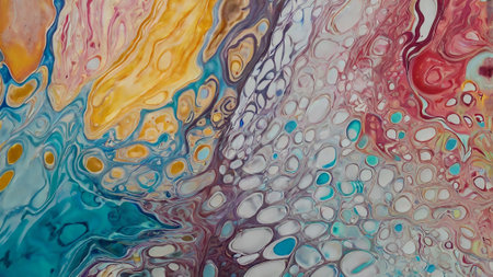Traditional Ottoman Turkish marbling art patterns as abstract colorful background, closeup