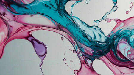 Abstract background of acrylic paint in blue, pink and purple colors.の写真素材