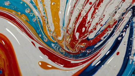 abstract background of colorful oil paint splashing on the water.