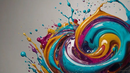 Colorful paint splashes isolated on white background. Splash of paint.
