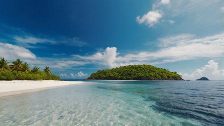Beautiful beach at Seychelles, Praslin islandの写真素材