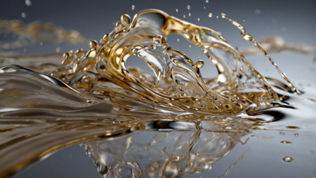 splashes of oil on a dark background close-up. macroの写真素材