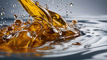 splashes of oil on a dark background close-up. macroの写真素材