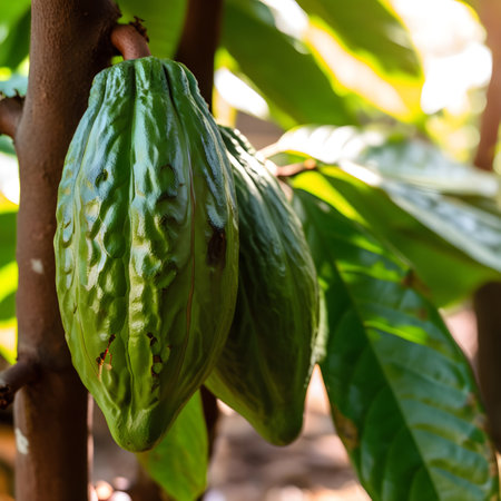 Cacao fruit on the tree, Organic cacao fruit.の写真素材