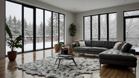 Modern bright interiors apartment 3D rendering computer generated image not photos