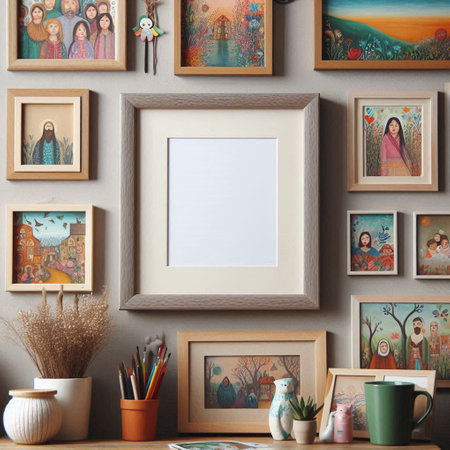 Mock up frame on the wall. 3d rendering, 3d illustration