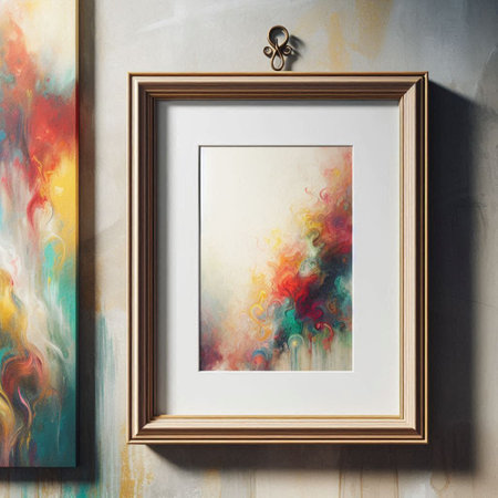 Wooden frame mockup on the wall. 3d rendering.