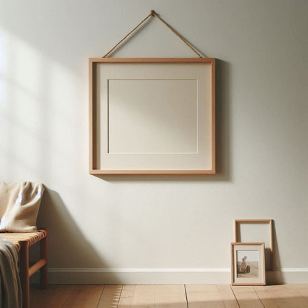 Mock up frame in modern interior background, 3d render illustration