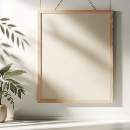Mock up poster frame in interior background, 3d render illustration