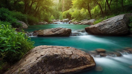 Waterfall in deep forest. Waterfall in deep forest of Thailand
