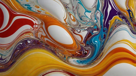 Abstract colorful background. Acrylic paints on a white background. Close-up.