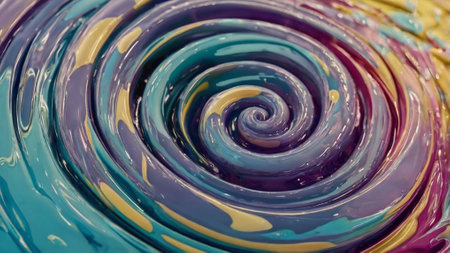 Colorful swirls in the shape of a spiral. Abstract background.の写真素材