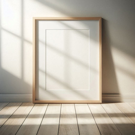 Blank picture frame mockup in modern interior. 3D rendering