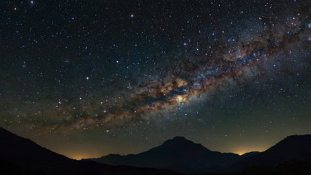Milky way galaxy with stars and space dust in the universe.