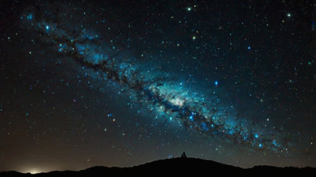 Milky way galaxy and starry night sky with stars and space dust in the universe