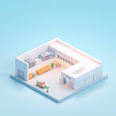 3d illustration of hospital isometric concept on blue background with shadow