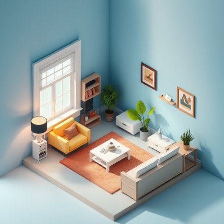 Interior of a modern living room. 3D rendering. 3D illustration.