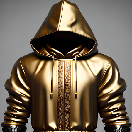 Hooded man in a leather jacket. 3d illustration.の写真素材