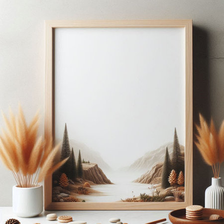 Mock up frame in Scandinavian style. 3d rendering, 3d illustration.