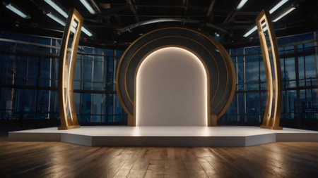 3d rendering of a stage in a modern building. Mock up