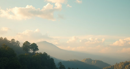 Mountain landscape in the morning, Doi Inthanon National Park, Chiang Mai, Thailand