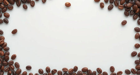 Coffee beans on a white background. 3d rendering.の写真素材