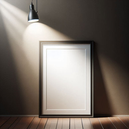 Mock up poster frame in interior background. 3d render illustration
