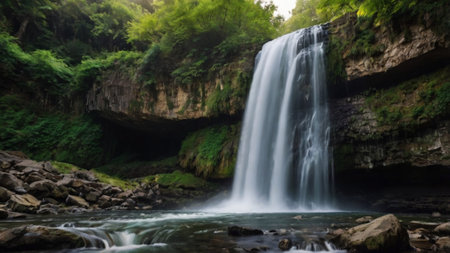 Beautiful waterfall in the forest. Beautiful waterfall in the forest.の写真素材