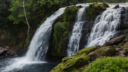 Mae Ya waterfall in Doi Inthanon National Park, Chiang Mai, Thailandの写真素材