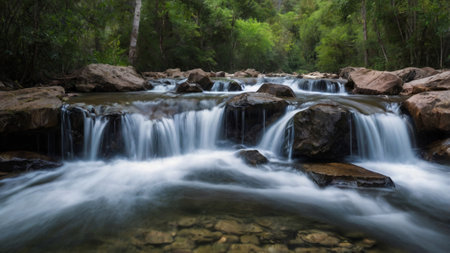 Waterfall in deep forest at Phu Soi Dao National Park, Thailand