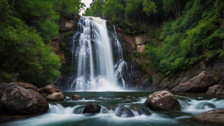 Beautiful waterfall in the forest. Beautiful waterfall in the forest.