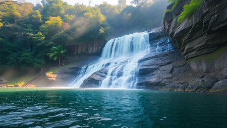 Mae Ya waterfall in Chiangmai province, Thailand.の写真素材