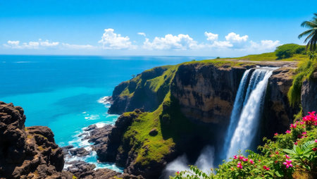 Waterfall on the island of Kauai, Hawaii, USA.