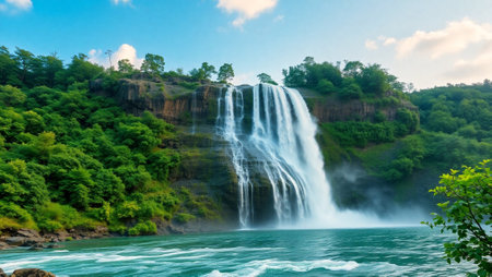 Waterfall in Plitvice Lakes National Park,Croatiaの写真素材