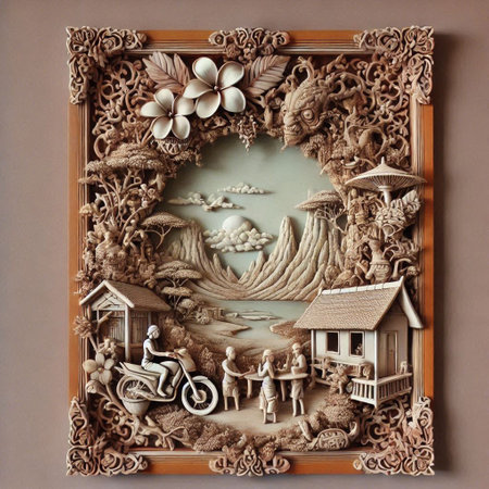 Woodcarving in the form of a fairy tale on the wall