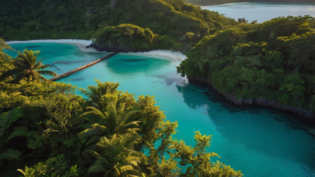 Beautiful view of the lagoon at Seychelles islandsの写真素材