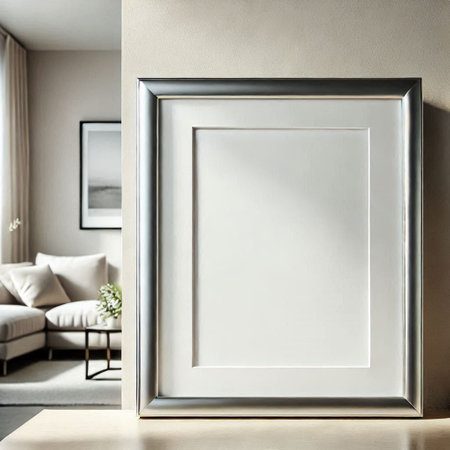 Blank picture frame mockup in modern interior. 3d renderの写真素材