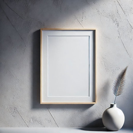Mock up poster frame in modern interior background, 3d render