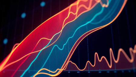 financial graph on the digital screen. Abstract background. 3d renderingの写真素材
