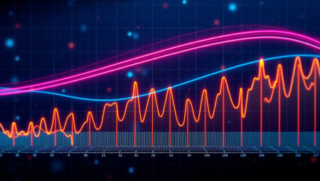 3d rendering of sound wave on digital background. Sound wave concept