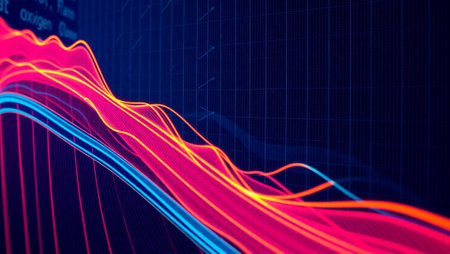 financial stock market graph on LED screen. Abstract stock market background.