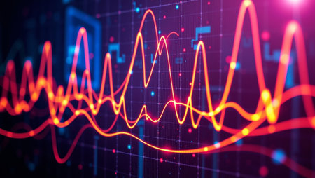 financial stock market graph on LED. Abstract financial stock market background. Economy trends background for business idea and all art work design.の写真素材
