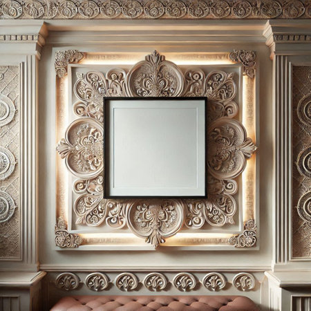 Mockup of a frame on a wall in a classic interior