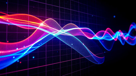 Futuristic technology background with glowing lines. 3d rendering.