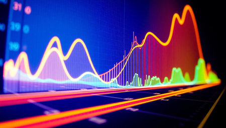 financial graph on the digital screen, stock market background, business concept