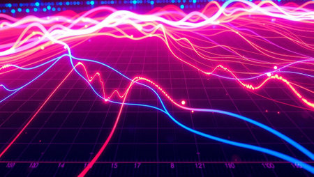 Abstract background with neon lines. 3d rendering, 3d illustration.
